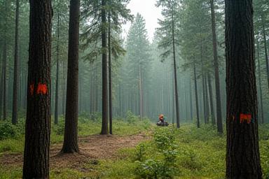 Responsible selective logging operations in a managed forest area